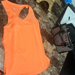 Adidas climalite tank top neon orange size S